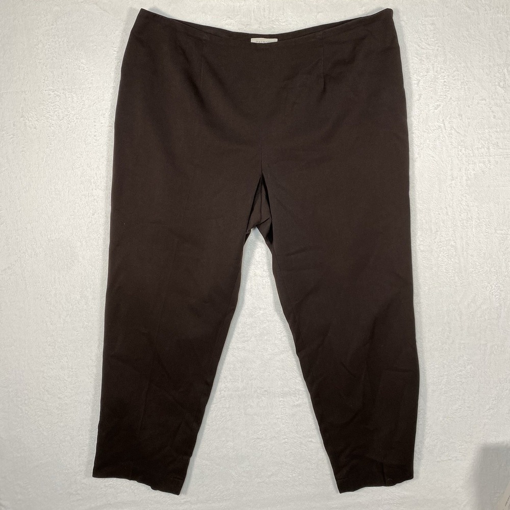 Talbots Woman Brown Pants 20W Flat Front Tapered Career Office Quiet Luxury Chic